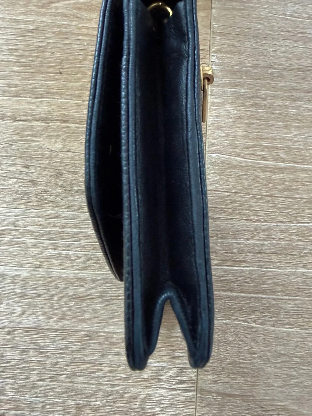 CHANEL Black Caviar Leather Flap Bag with Gold Chain WOC